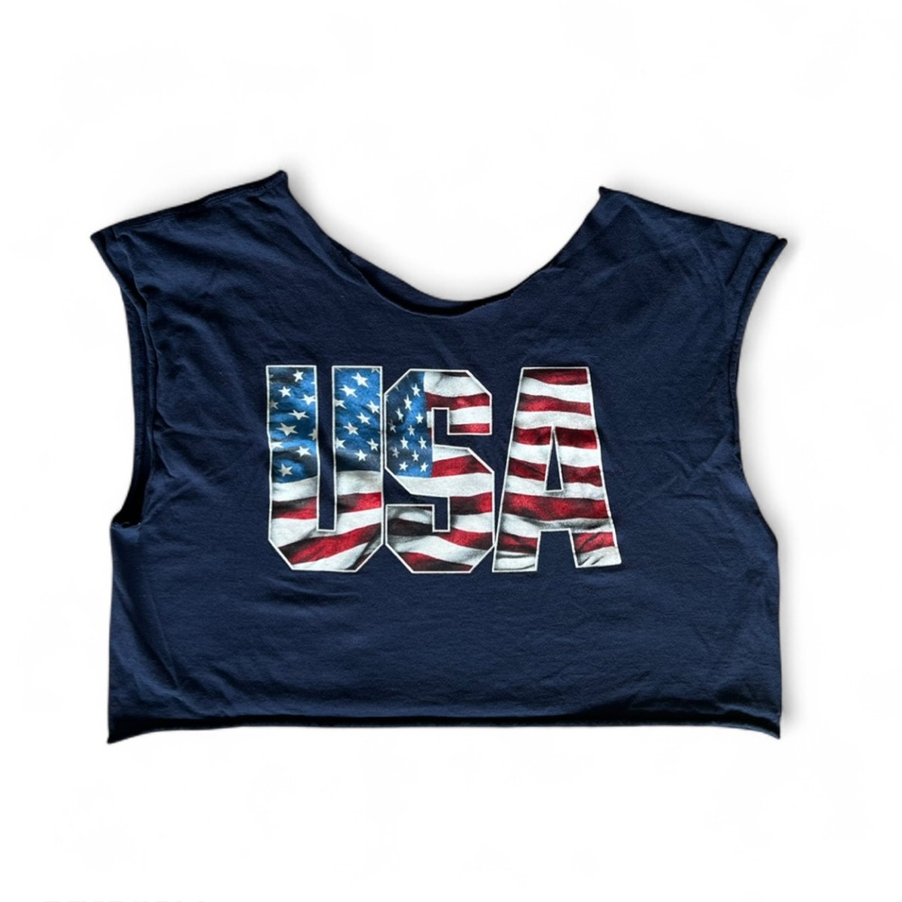 USA Flag Graphic Crop Top